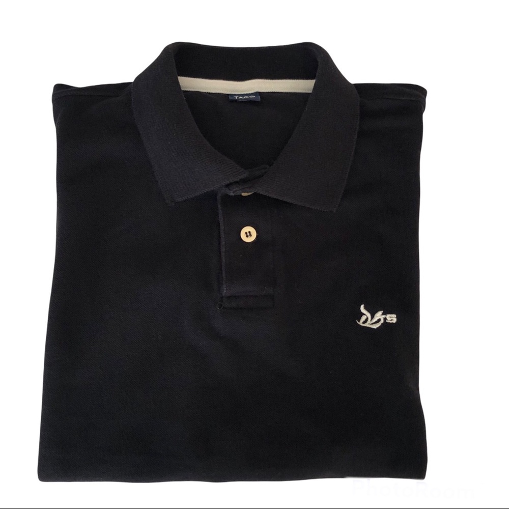 Taco Black Cotton Piqué Short Sleeves Polo Shirt Sz Medium